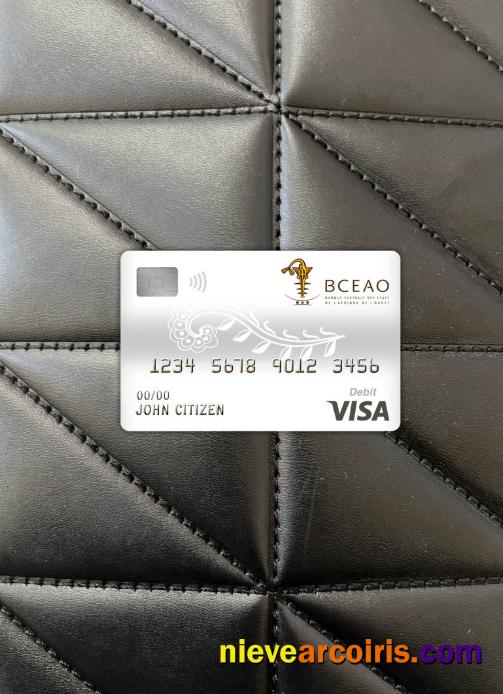Burkina Faso The Central Bank Of West African States Bank Visa Debit Card Photolook Front Template