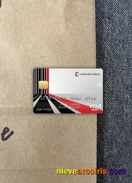 Cameroon Afriland First Bank Visa Card Photolook Front Template