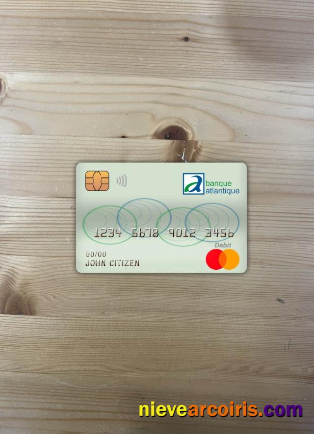 Cameroon Atlantic Bank Master Debit Card Photolook Front Template
