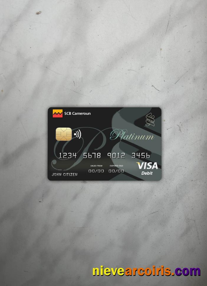 Cameroon SCB Bank Visa Card Photolook Front Template