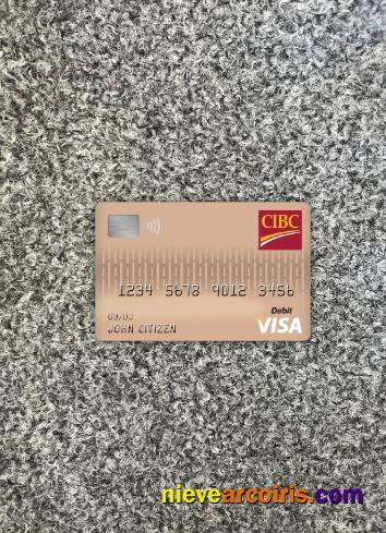 Canada CIBC Bank Visa Debit Card Photolook Front Template