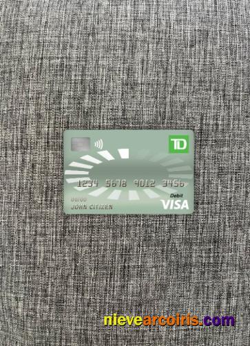 Canada TD Visa Debit Card Photolook Front Template