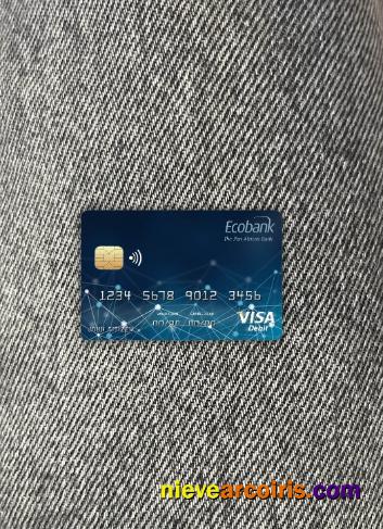 Central African Republic Ecobank Bank Visa Card Photolook Front Template