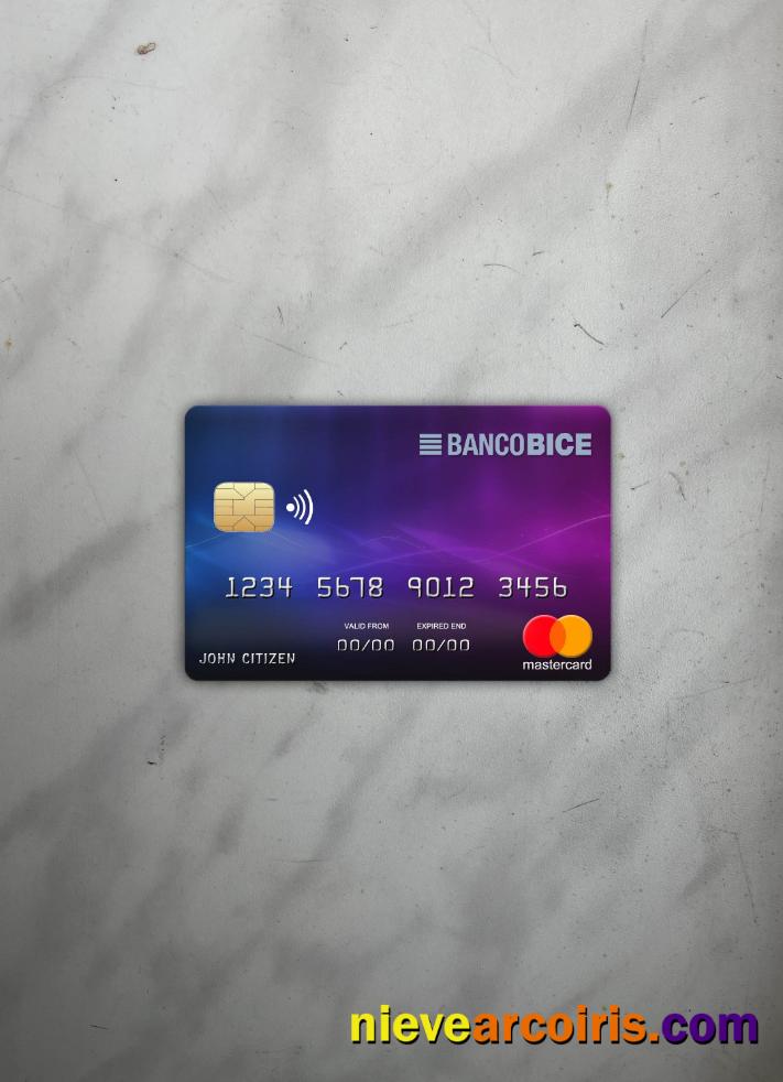 Chile BICE Bank Mastercard Photolook Front Template