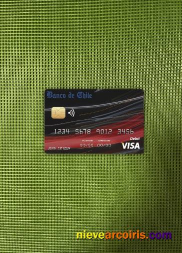 Chile Banco De Chile Bank Visa Card Photolook Front Template