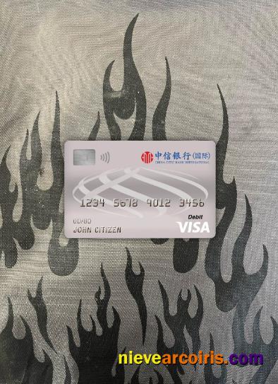 China Citic Bank Corp Bank Visa Debit Card Photolook Front Sample