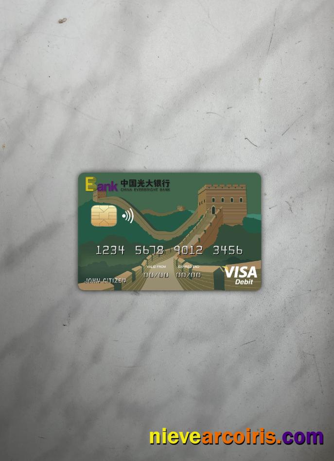 China Everbright Bank Visa Card Photolook Front Template