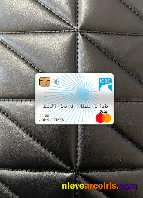 China Industrial And Commercial Bank Master Debit Card Photolook Front Template
