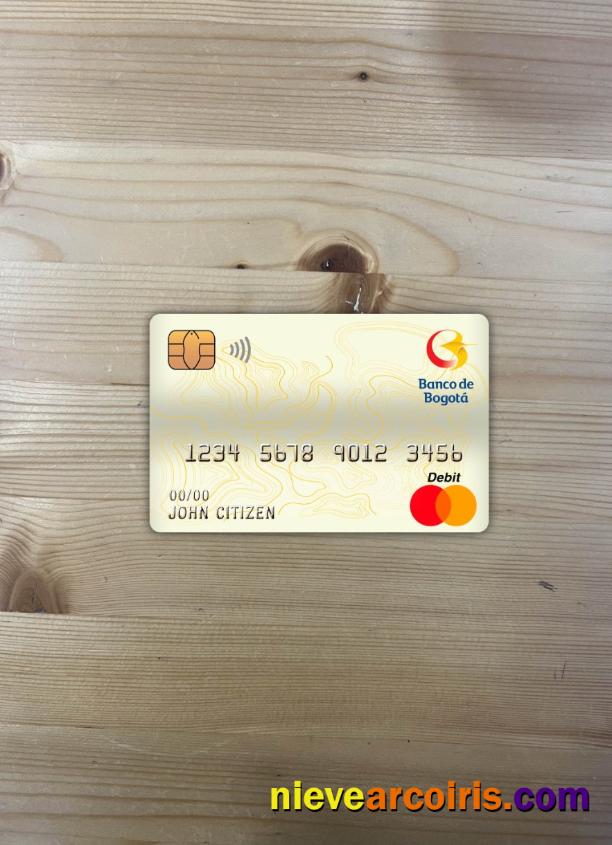 Colombia Banco De Bogotá Bank Master Debit Card Photolook Front Template
