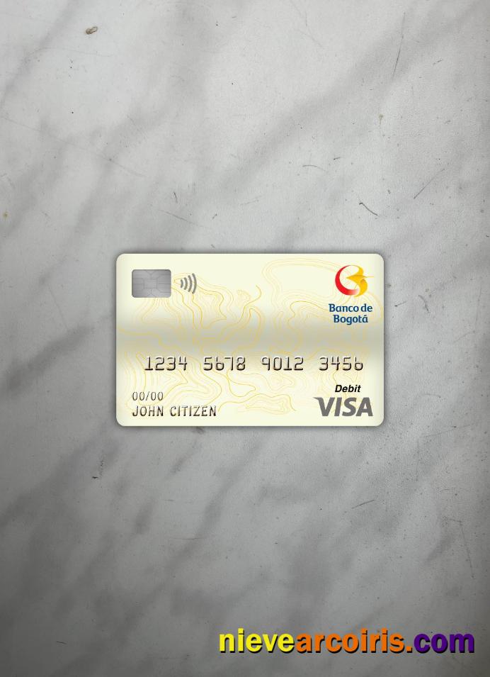 Colombia Banco De Bogotá Bank Visa Debit Card Photolook Front Template