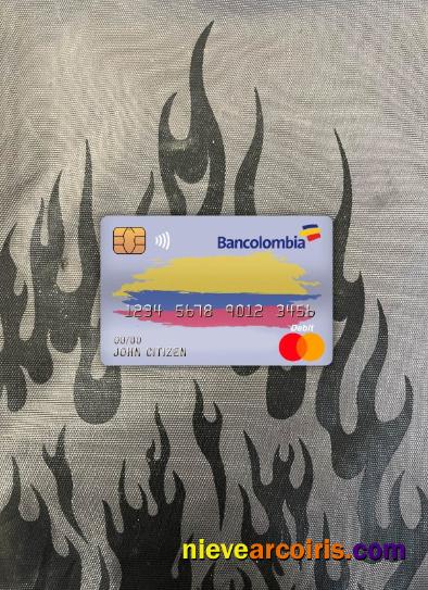 Colombia Bancolombia Bank Master Debit Card Photolook Front Template