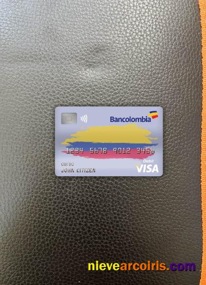 Colombia Bancolombia Bank Visa Debit Card Photolook Front Sample