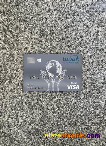 Congo Ecobank Bank Visa Debit Card Photolook Front Template