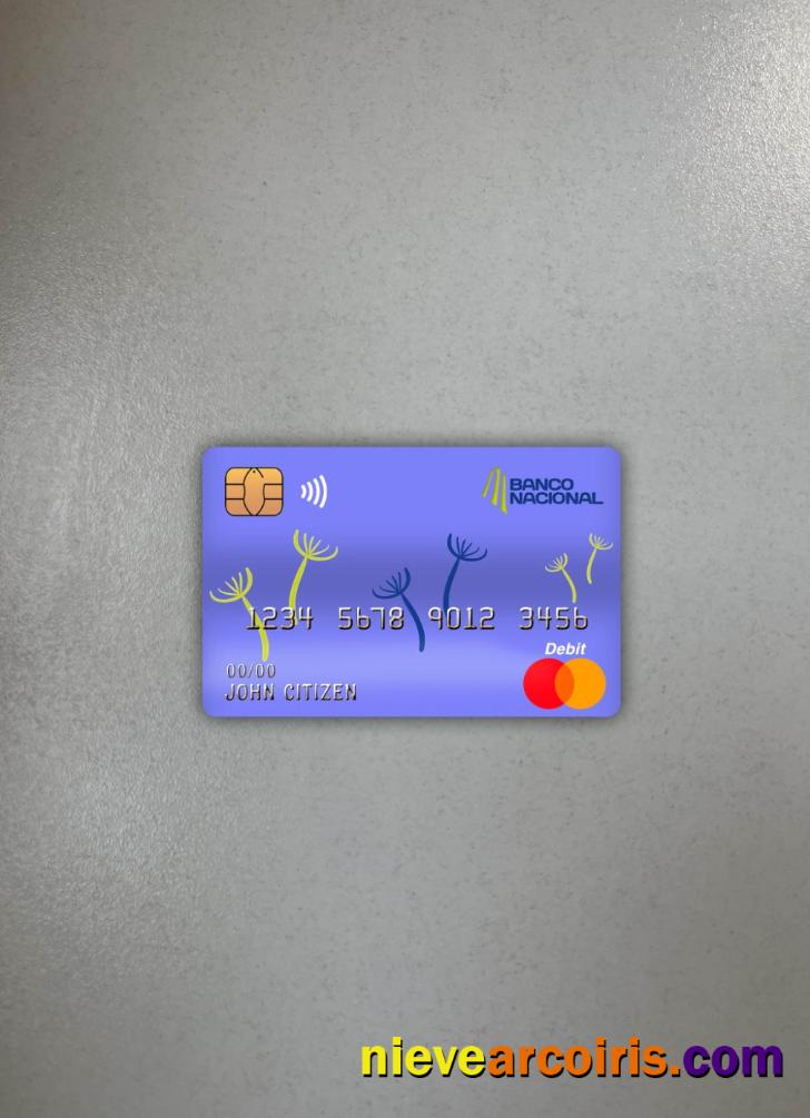 Costa Rica Banco Nacional Bank Mastercard Photolook Front Template