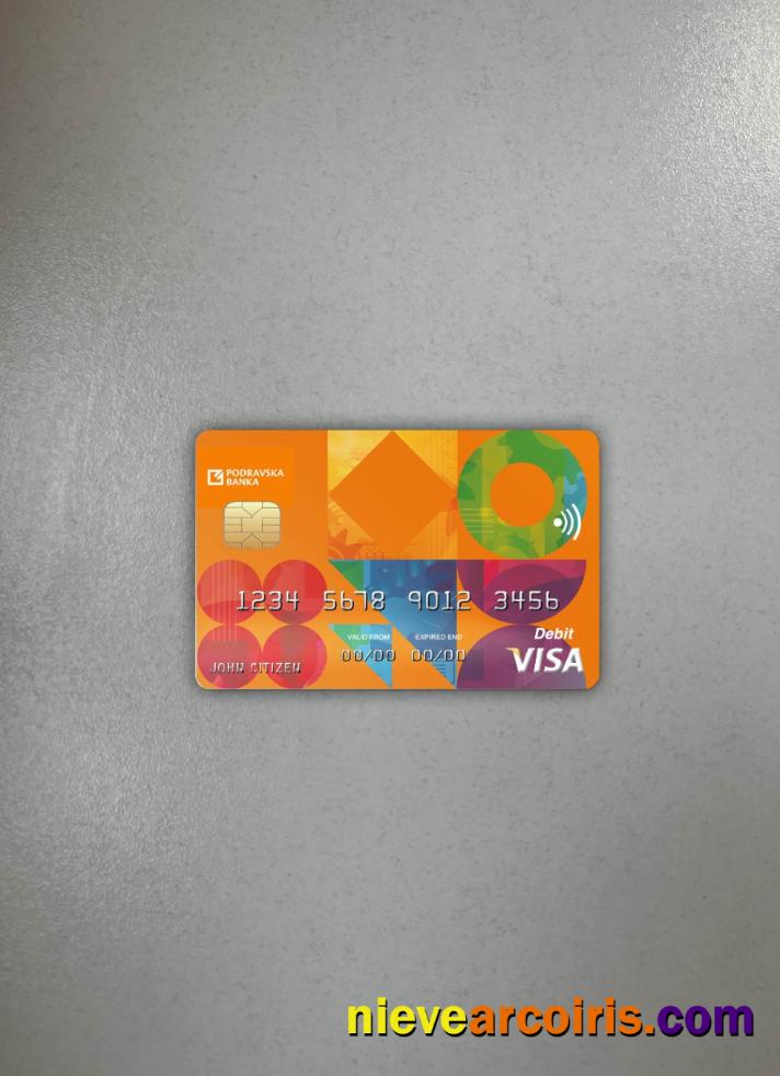 Croatia Podravska Bank Visa Card Photolook Front Sample