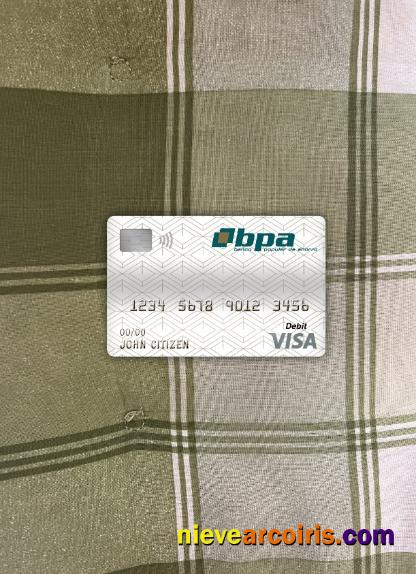 Cuba Banco Popular De Ahorro (bpa) Bank Visa Debit Card Photolook Front Template