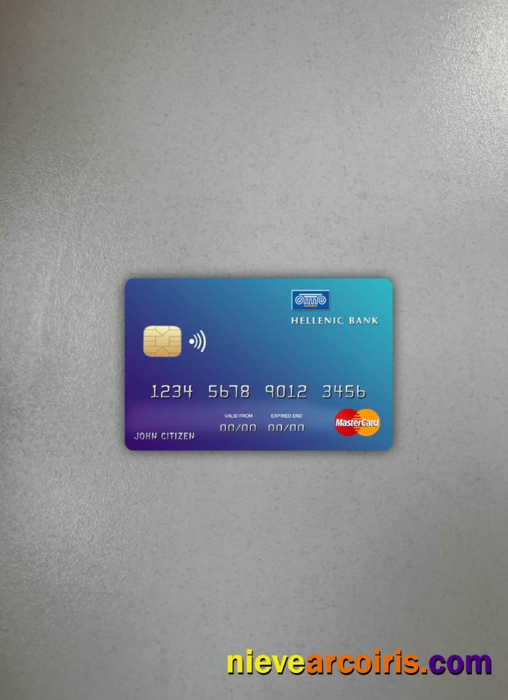 Cyprus Hellenic Bank Mastercard Photolook Front Template