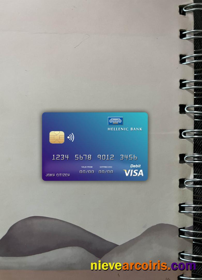 Cyprus Hellenic Bank Visa Card Photolook Front Template