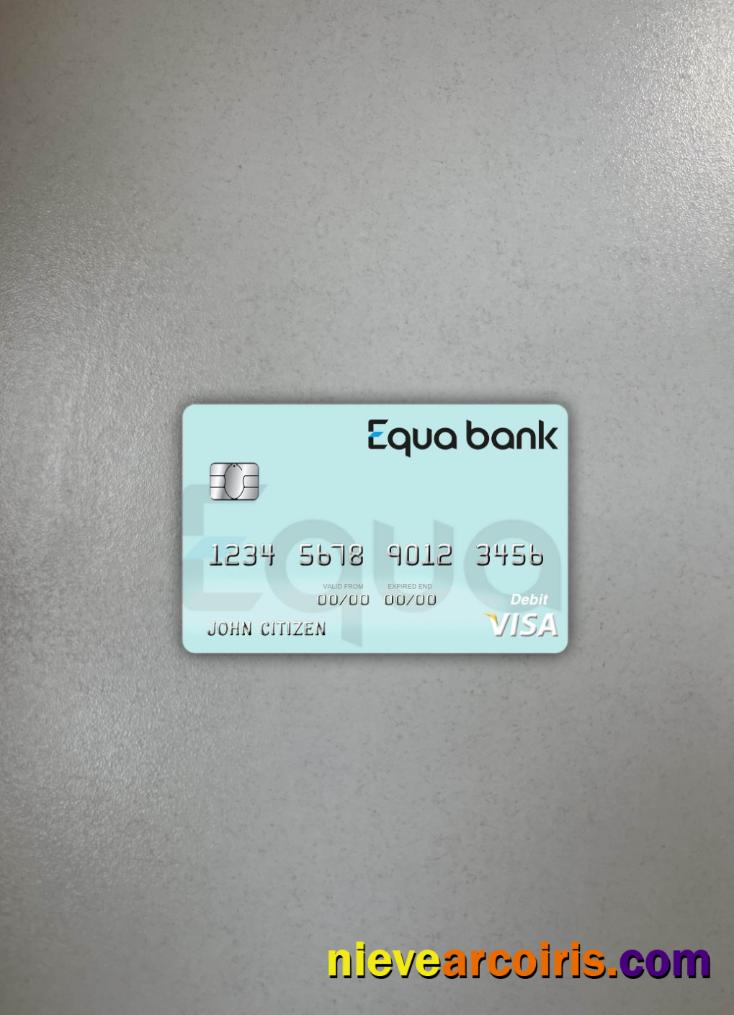 Czech Equa Bank Visa Debit Card Photolook Front Sample