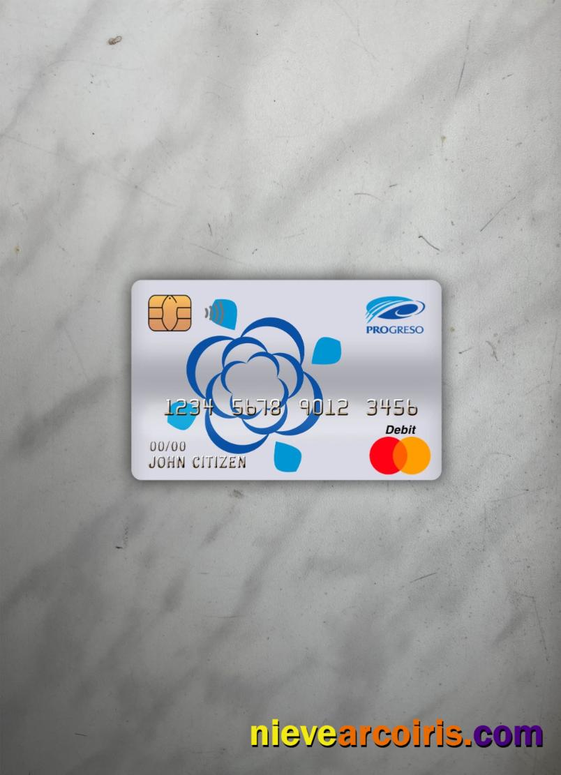 Dominican Republic Progreso Bank Master Debit Card Photolook Front Template