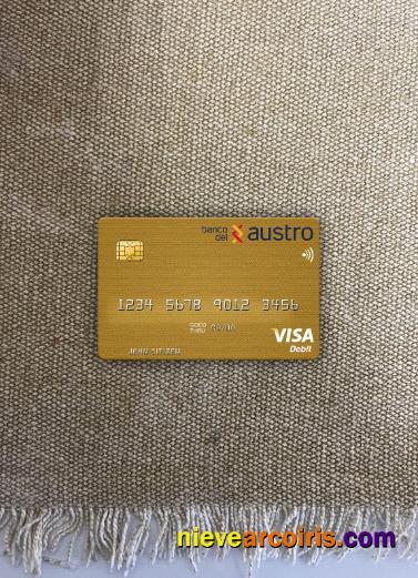 Ecuador Banco Del Austro Visa Debit Card Photolook Front Sample