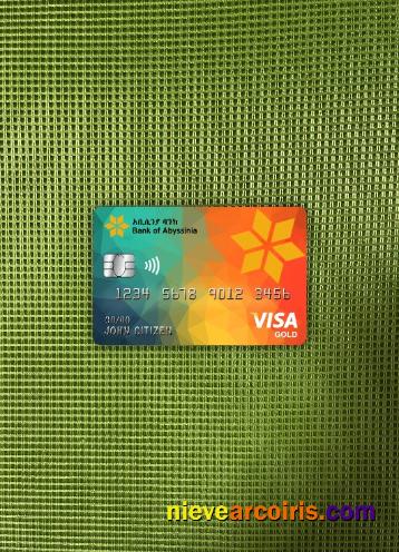Ethiopia Bank Of Abyssinia Bank Visa Gold Card Photolook Front Template