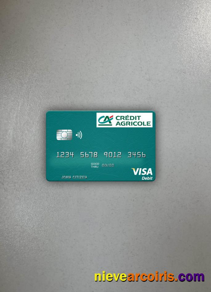 France Credit Agricole Bank Visa Debit Card Photolook Front Template