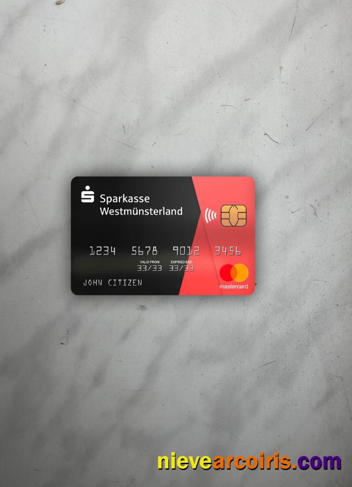 Germany Sparkasse Westmunsterland Bank Mastercard Photolook Front Template
