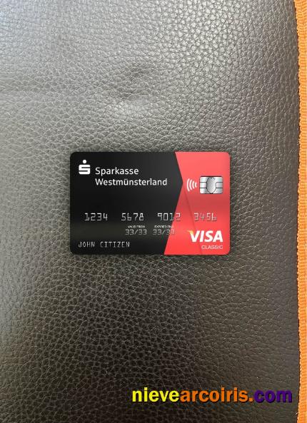 Germany Sparkasse Westmunsterland Bank Visa Classic Card Photolook Front Template