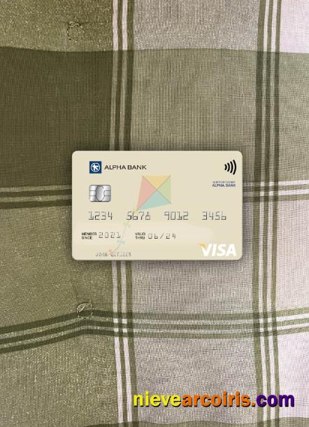 Greece Alpha Bank Visa Card VERSION 3 Photolook Front Template