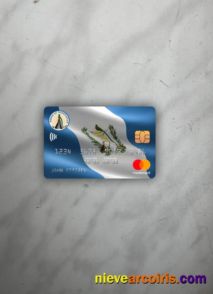 Guatemala Banco De Guatemala Mastercard Photolook Front Template