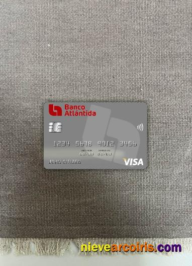 Honduras Banco Atlantida Visa Debit Card Photolook Front Template