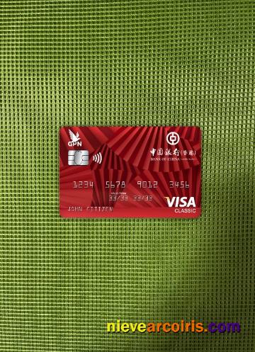 Hong Kong Bank Of China Visa Classic Card Photolook Front Template