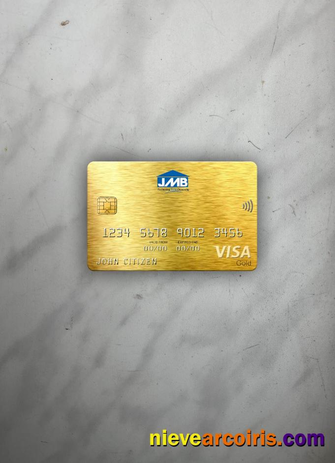 Jamaica Mortgage Bank Visa Gold Card Photolook Front Sample