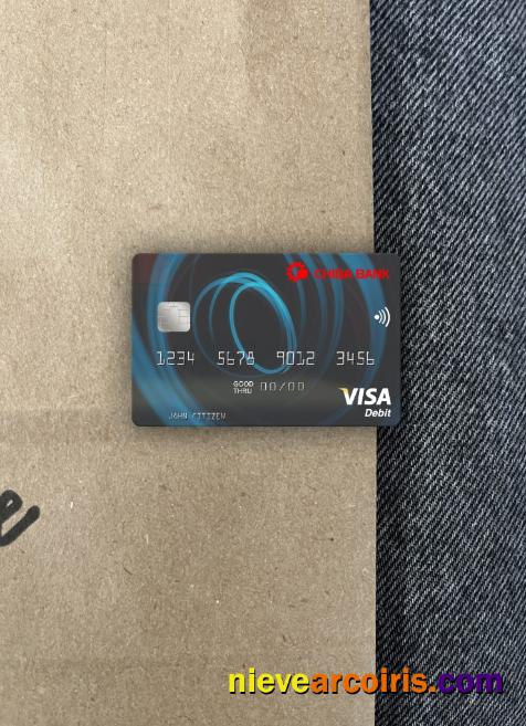 Japan Chiba Bank Visa Debit Card Photolook Front Sample