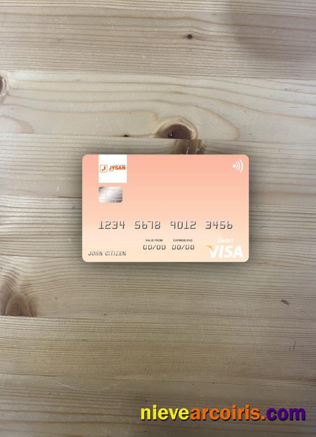 Kazakhstan First Heartland Jýsan Bank Visa Card Photolook Fron Sample