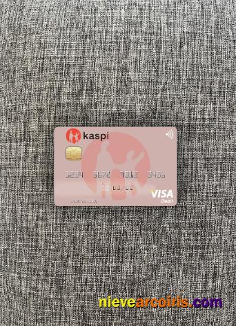 Kazakhstan Kaspi Bank Visa Debit Card Photolook Front Template