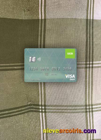 Latvia SEB Bank Visa Debit Card Photolook Front Template