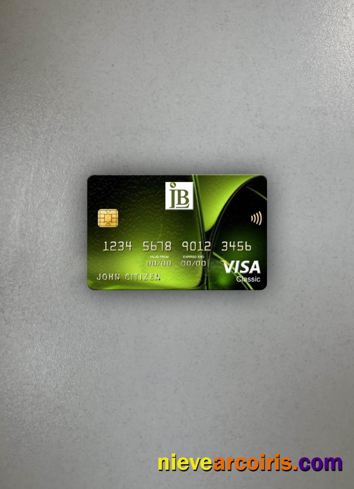 Liberia IB International Bank Visa Classic Card Photolook Front Template
