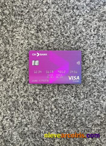 Morocco CIH Bank Visa Classic Card Photolook Front Template