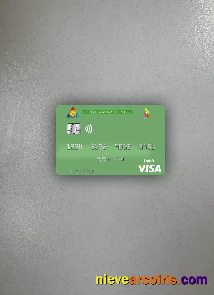 Myanmar Innwa Bank Limited Visa Debit Card Photolook Front Template