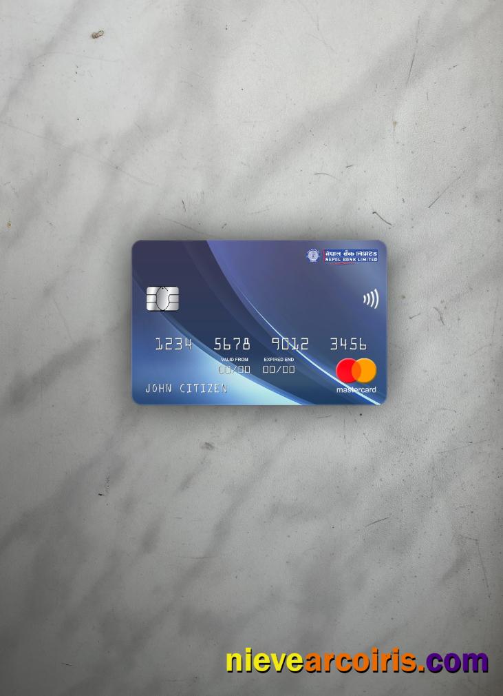 Nepal Bank Nepal Mastercard Photolook Front Template
