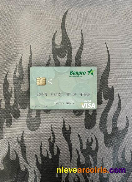 Nicaragua Banco De La Producción Visa Debit Card Photolook Front Sample