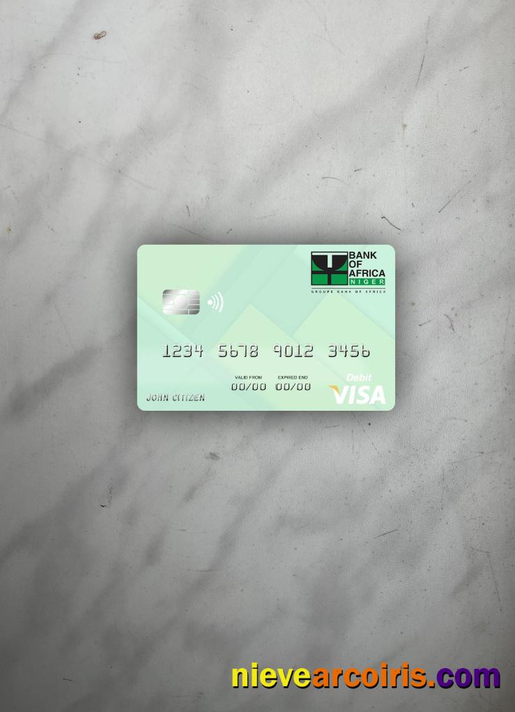 Niger Bank Of Africa Visa Debit Card Photolook Front Template