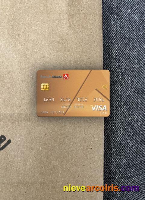 Panama Banco Aliado Bank Visa Gold Card Photolook Front Sample