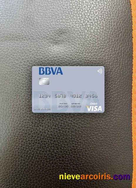 Paraguay Banco BBVA Bank Visa Debit Card Photolook Front Template