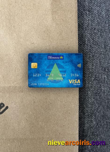 Paraguay Banco Continental S.A.E.C.A. Bank Visa Electron Card Photolook Front Sample