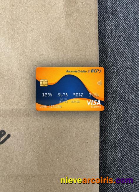 Peru Banco De Credito Del Peru (BCP) Bank Visa Electron Card Photolook Front Sample