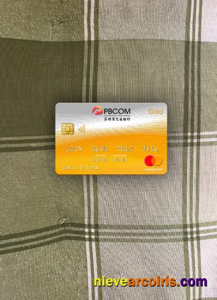 Philippines Bank Of Communications Mastercard Gold Photolook Front Template