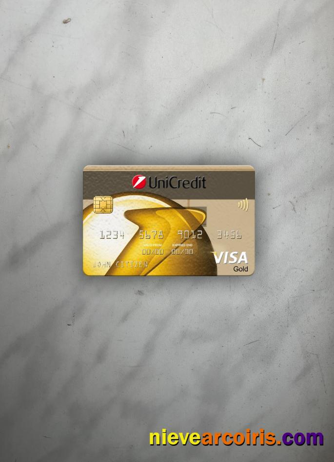 Romania UniCredit Bank Visa Gold Card Photolook Front Preview